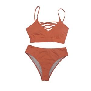 Shein Orange Bikini Set Size M